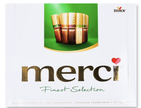 Набор шоколадных конфет MERCI (мерси) ассорти с миндалем (зеленые), 250 - 19700